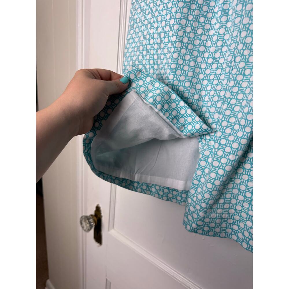 Talbots Skirt Women's 12 Blue White Summer Picnic Straight Skirt Stretch Preppy - Picture 6 of 7